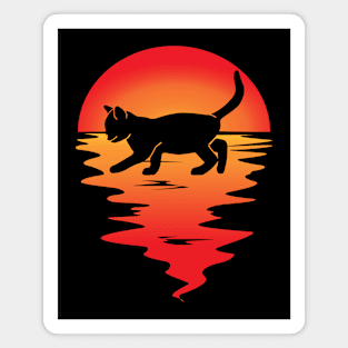 cat at sunset Magnet